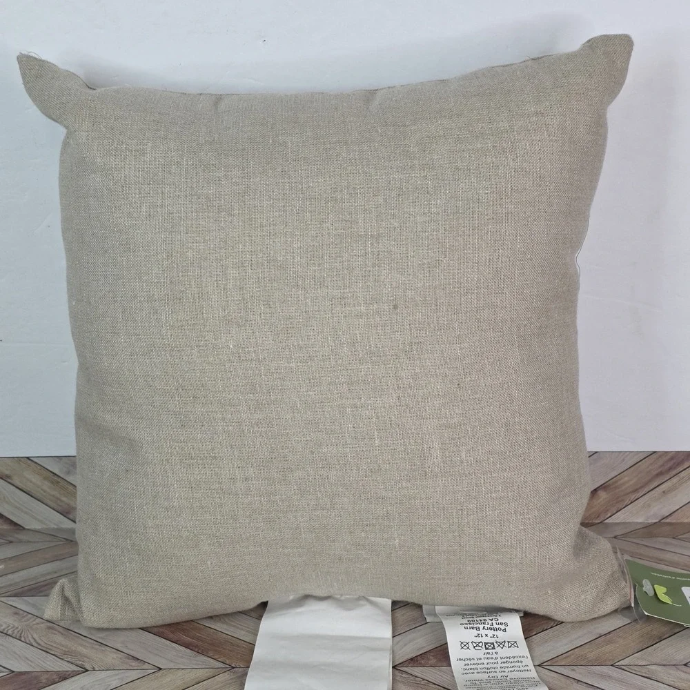 Lot 3 Pottery Barn NWT Jingle Bell Peace Throw Pillow Gray Gold Embellished READ